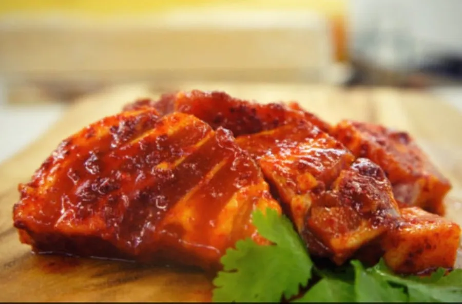 Mrs Kim's marinated spicy pork belly
